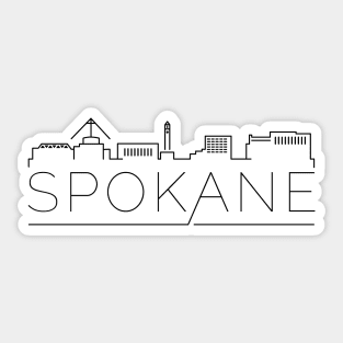 City of Spokane Cityscape Line Art Sticker